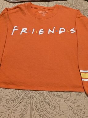 Friends Logo Orange Cropped Sweatshirt